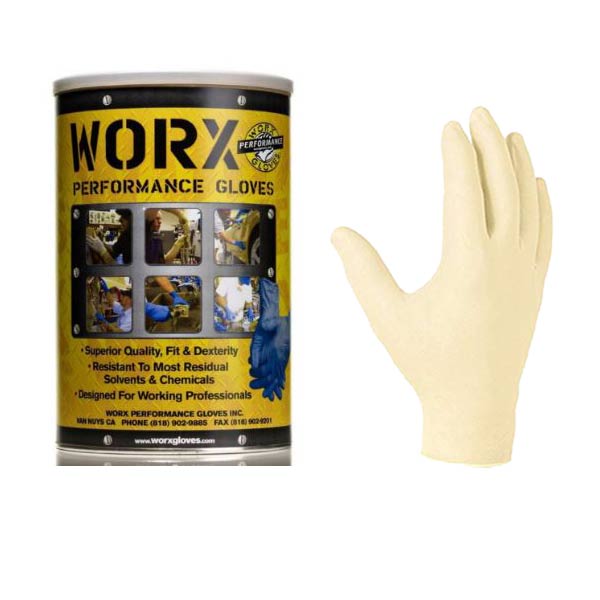 Worx Disposable Large Latex Gloves Pack Of 100 Aircraft Spruce