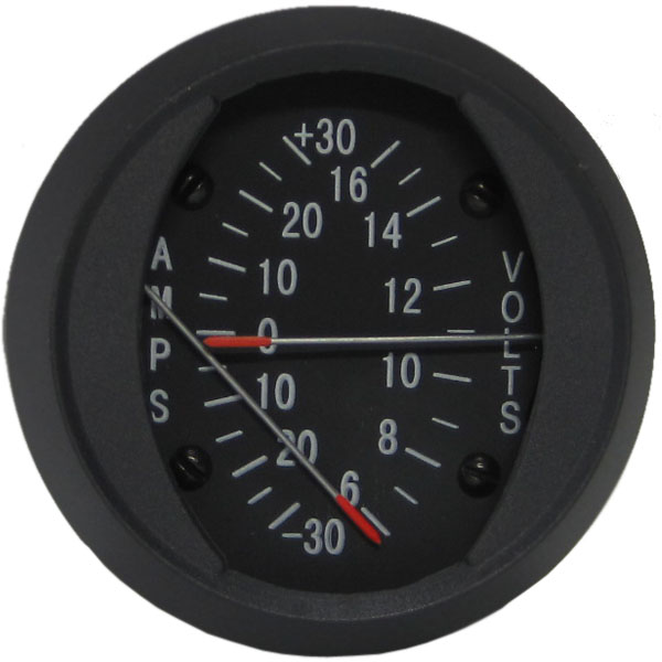 Swift Gauge Dual 2 Inch Round Ammeter / Voltmeter +/-30A / 6-16V Non TSO