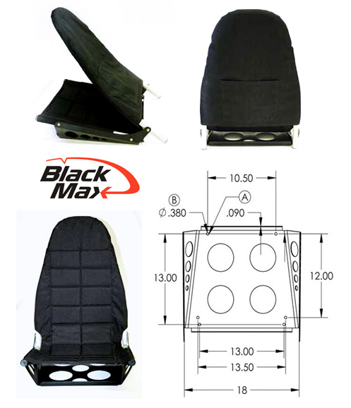 Black Max Comfortlite Seat | Aircraft Spruce