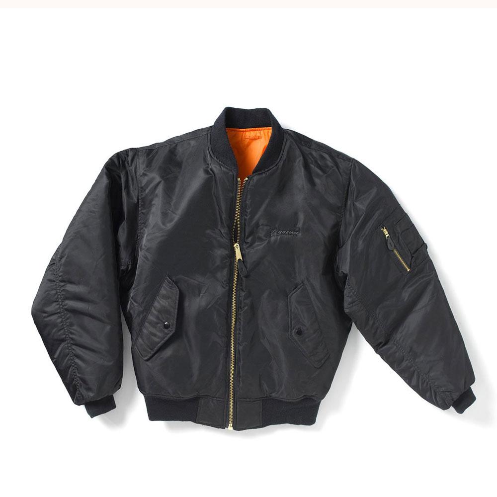 black nylon flight jacket