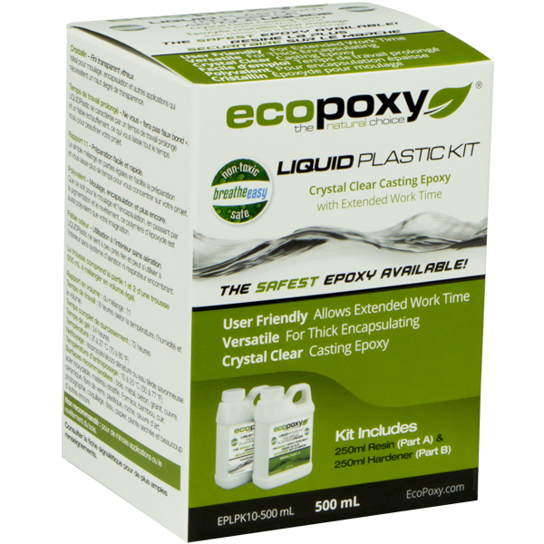 Ecopoxy Liquid Plastic Kit - Liquid Plastic Cures To A Clear, UV resistant,  Plastic-Like Finish - Part A and Part B - 4 Liters in Dubai - UAE